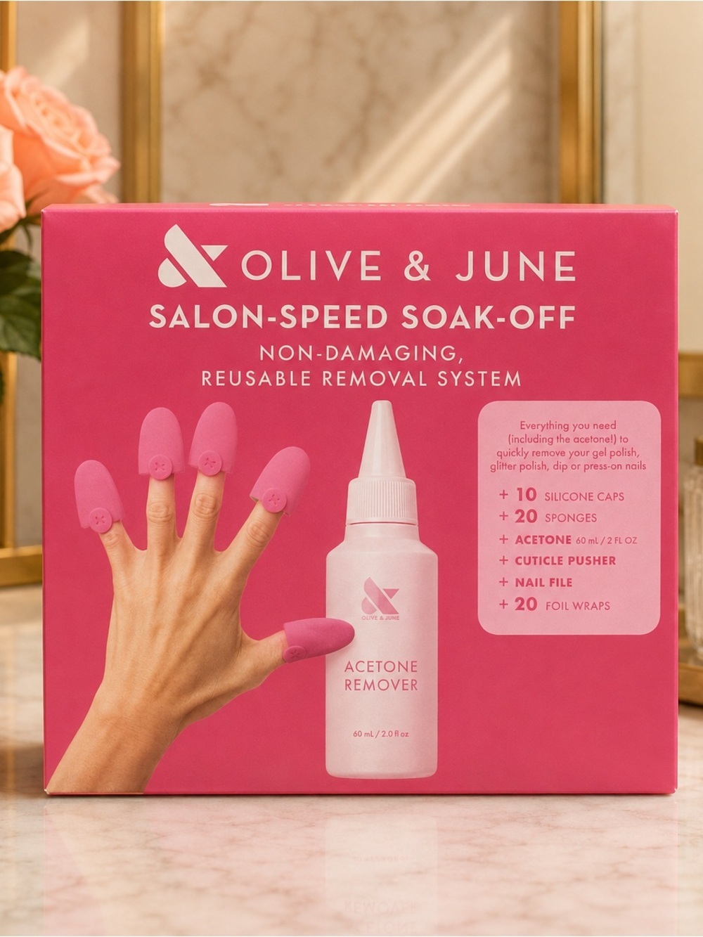 Olive & June Salon-Speed Soak-Off Nail Polish Removal System Kit NIB